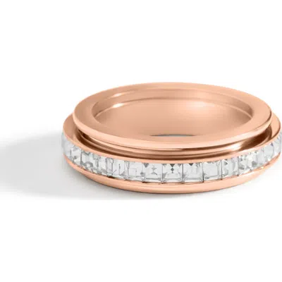 Mint & Lily Crystal Statement Spinning Fidget Ring In Gold