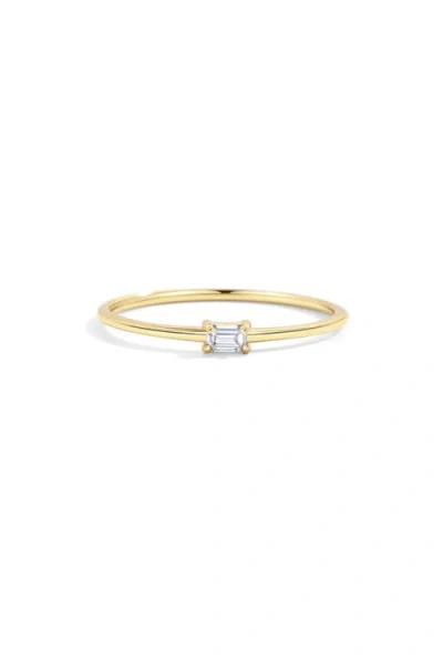 Mint & Lily Dainty Baguette Diamond Stacking Ring In Gold