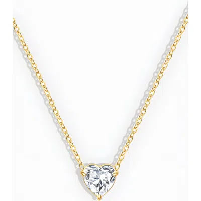 Mint & Lily Dainty Birthstone Heart Necklace In April Diamond