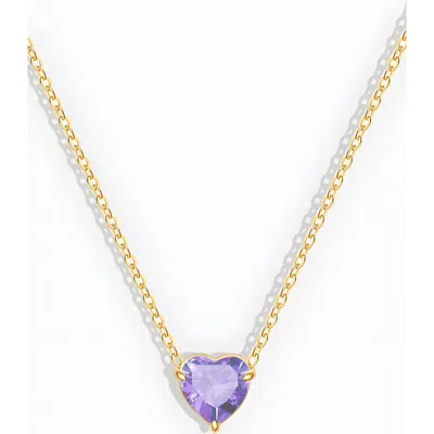 Mint & Lily Dainty Birthstone Heart Necklace In June Alexandrite