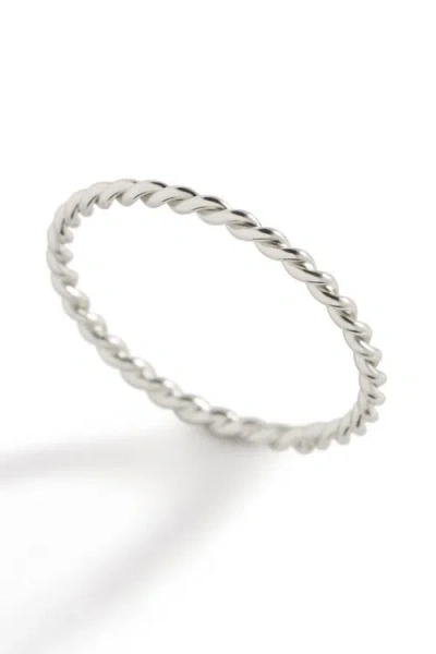 Mint & Lily Dainty Braided Stacking Ring In Silver