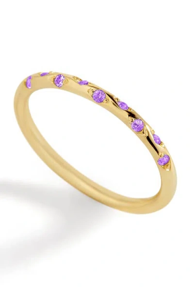 Mint & Lily Dainty Constellation Birthstone Ring In Purple