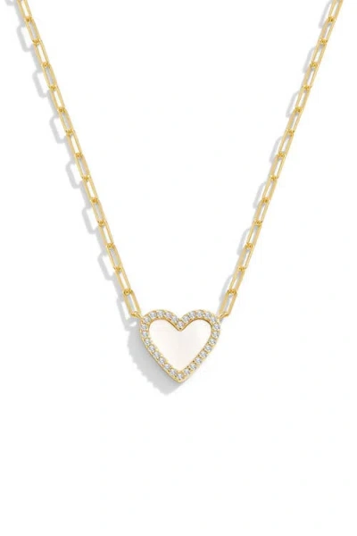 Mint & Lily Dainty Heart Paperclip Necklace In Gold