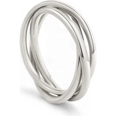 Mint & Lily Dainty Interlocking Fidget Ring In Silver