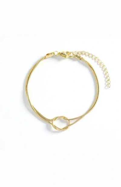 Mint & Lily Dainty Knot Bracelet In Gold