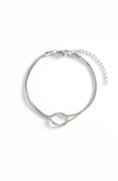 Mint & Lily Dainty Knot Bracelet In Metallic