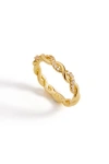 Mint & Lily Dainty Pave Twist Stacking Ring