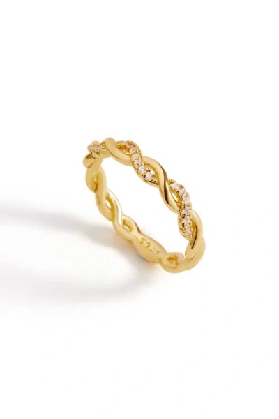 Mint & Lily Dainty Pave Twist Stacking Ring