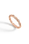Mint & Lily Dainty Pave Twist Stacking Ring In Gold