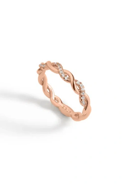 Mint & Lily Dainty Pave Twist Stacking Ring In Gold