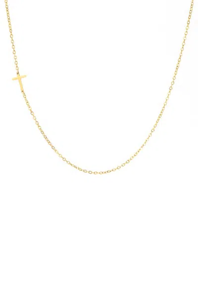 Mint & Lily Dainty Sideways Cross Necklace In Gold