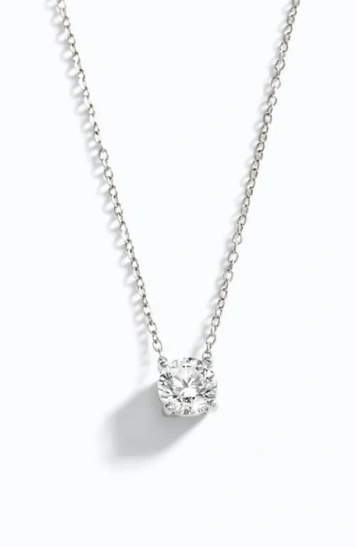 Mint & Lily Dainty Solitaire Pendant Necklace In Silver