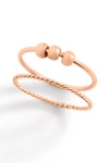 Mint & Lily Dainty Stackable Beaded Fidget Set Ring In Gold