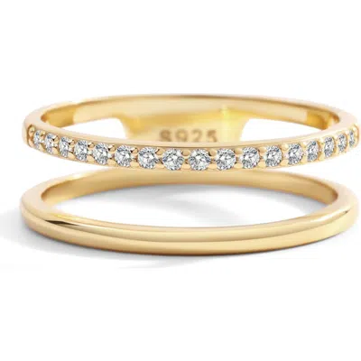 Mint & Lily Double Band Pave Ring In Gold