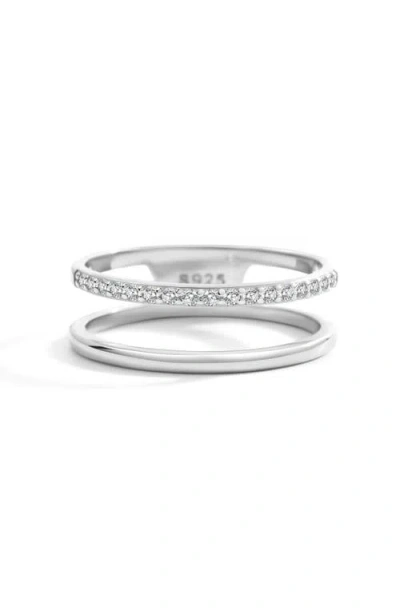 Mint & Lily Double Band Pave Ring In Metallic