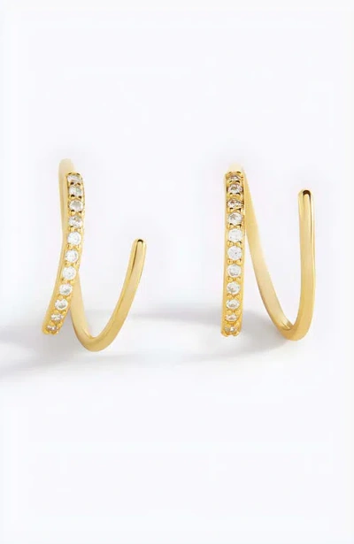 Mint & Lily Double Loop Huggie Hoop Earrings In Gold
