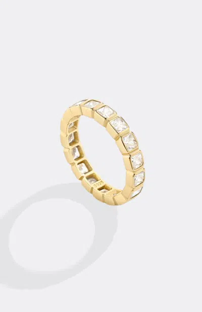 Mint & Lily Emerald Cut Birthstone Eternity Ring In April Diamond