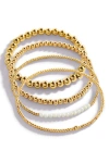 Mint & Lily Everyday Pearl Bracelet Stacking Set In Gold