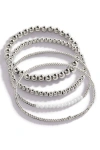 Mint & Lily Everyday Pearl Bracelet Stacking Set In Silver
