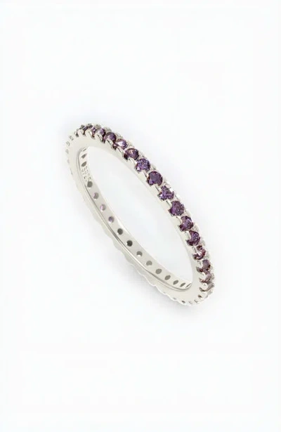 Mint & Lily February Birthstone Eternity Stacking Ring In Silver