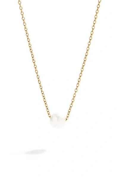 Mint & Lily Floating Pearl Necklace In Gold