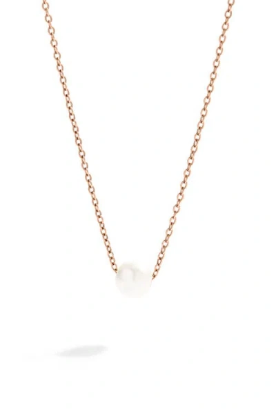Mint & Lily Floating Pearl Necklace In Gold