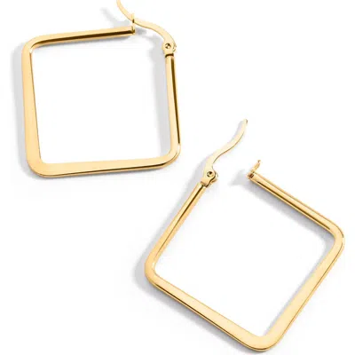 Mint & Lily Geometric Girl Boss Hoop Earrings In Gold