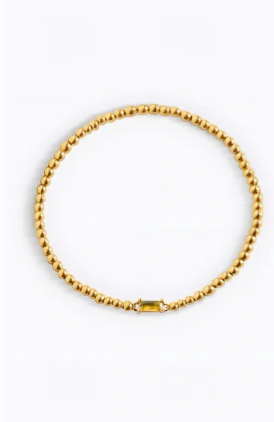 Mint & Lily Gold Beaded Birthstone Bracelet