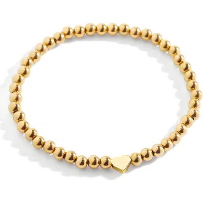 Mint & Lily Heart Beaded Stacking Bracelet In Gold