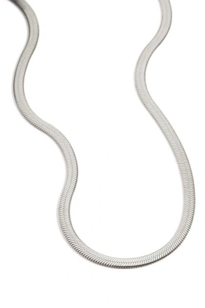 Mint & Lily Herringbone Gold Chain Necklace In Silver