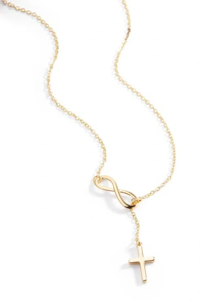 Mint & Lily Infinity Cross Pendant Necklace In Gold