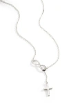 Mint & Lily Infinity Cross Pendant Necklace In Silver