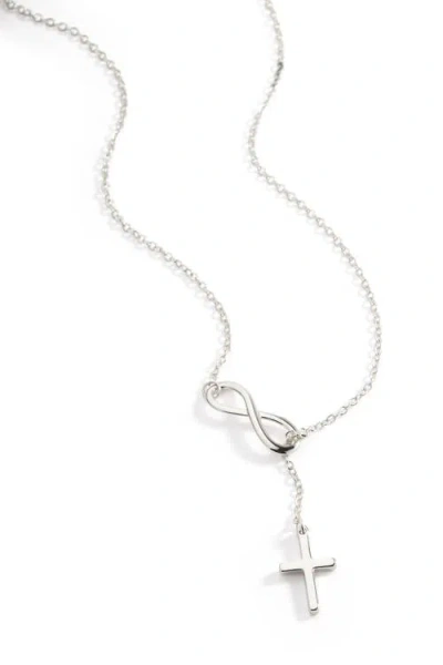 Mint & Lily Infinity Cross Pendant Necklace In Silver