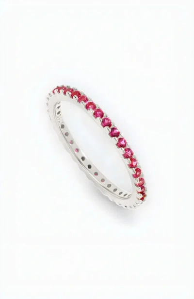 Mint & Lily July Birthstone Eternity Stacking Ring In Metallic