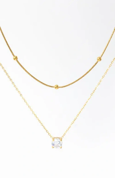 Mint & Lily Layered Double Chain Necklace In Gold