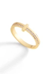 Mint & Lily Let God Be In Control Golden Cross Ring