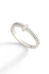 Mint & Lily Let God Be In Control Golden Cross Ring In Silver