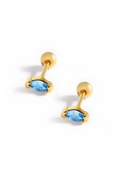 Mint & Lily Marquis Gemstone Sleeper Stud Earrings In Multi