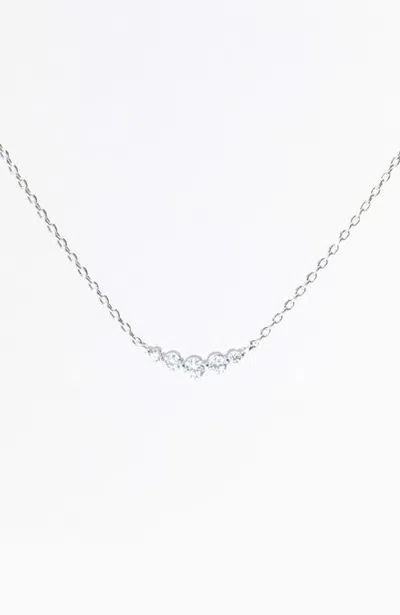 Mint & Lily Mini Arc Diamond Necklace In Silver