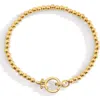 Mint & Lily Mint Beaded Bracelet In Gold