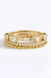 Mint & Lily Modern Ring Stack In Multi