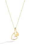 Mint & Lily Mother Of Pearl Heart Initial Necklace