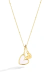 Mint & Lily Mother Of Pearl Heart Initial Necklace