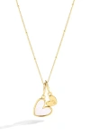 Mint & Lily Mother Of Pearl Heart Initial Necklace
