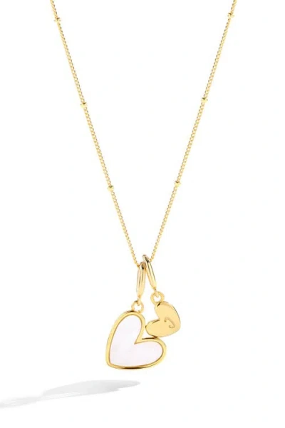 Mint & Lily Mother Of Pearl Heart Initial Necklace