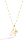 Mint & Lily Mother Of Pearl Heart Initial Necklace In Gold