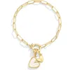 Mint & Lily Mother Of Pearl Initial Heart Charm Bracelet