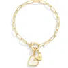 Mint & Lily Mother Of Pearl Initial Heart Charm Bracelet
