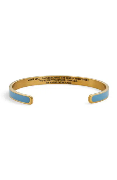 Mint & Lily My Badass Girl Gang Enamel Bangle In Powder Blue