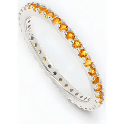 Mint & Lily November Birthstone Eternity Stacking Ring In Orange